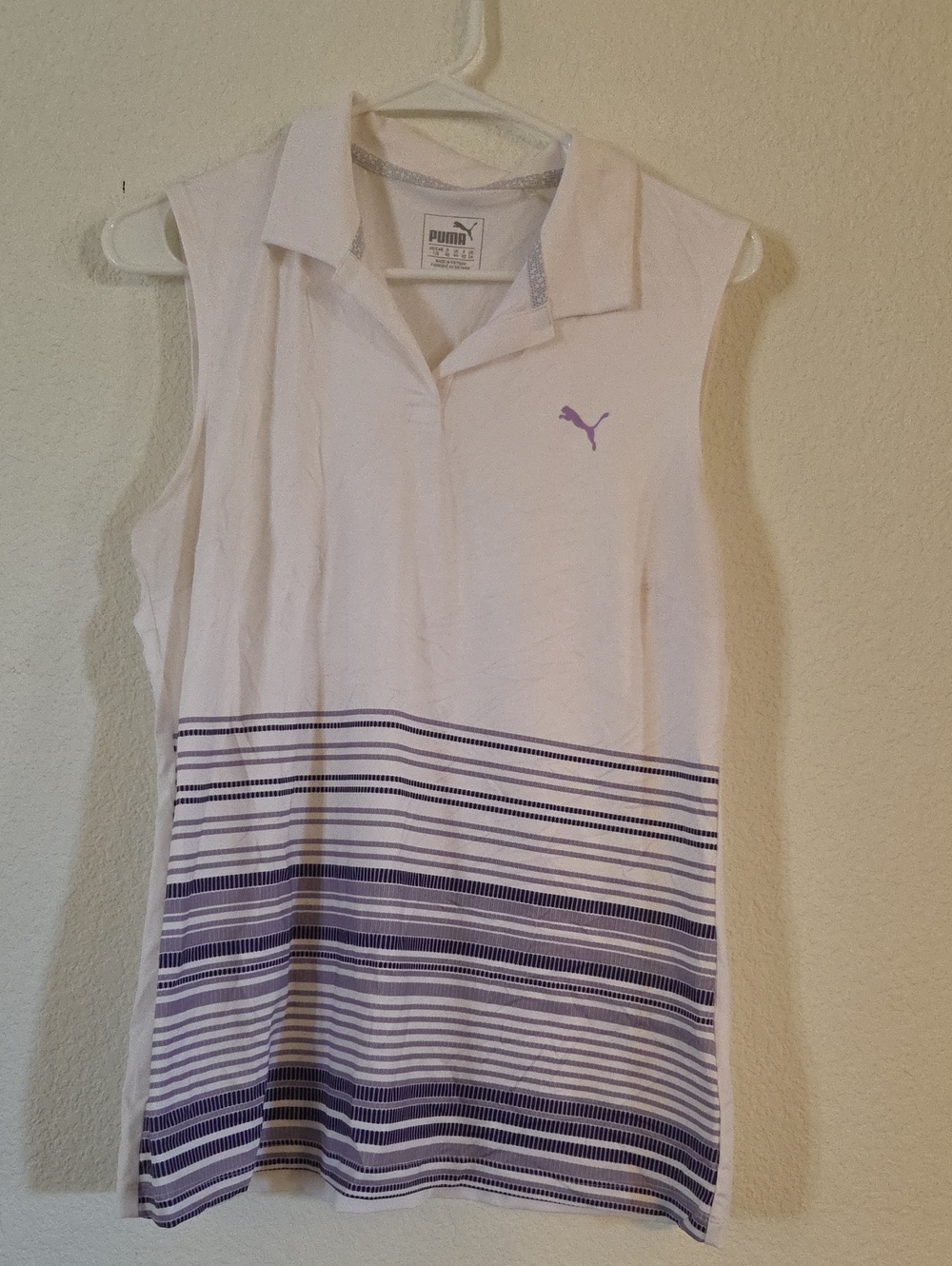Puma White Top with Lavender Logo Tag